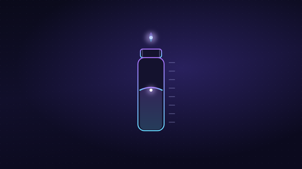 Illustration of a graduated peptide vial representing research dosing