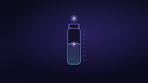 Illustration of a graduated peptide vial representing research dosing