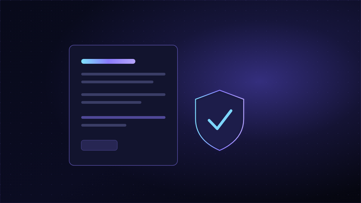Illustration of a certificate of analysis document with a verification shield