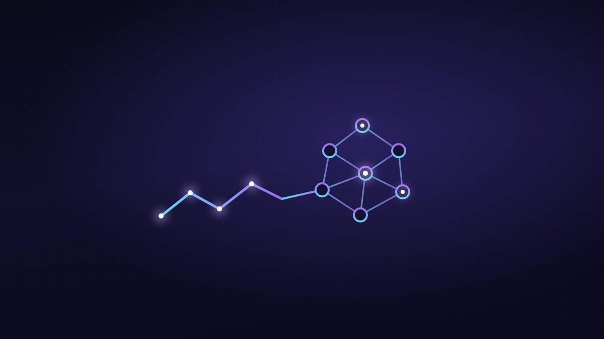 Peptide chain connecting into a neural network, representing a nootropic peptide