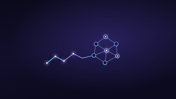 Peptide chain connecting into a neural network, representing a nootropic peptide