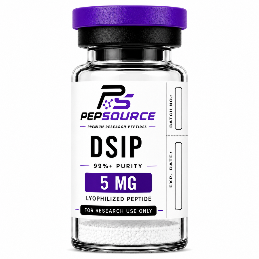 PepSource DSIP 5mg vial, lyophilised delta sleep-inducing peptide powder for research use