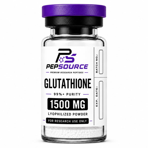 PepSource Glutathione 1500mg vial of lyophilised research compound powder