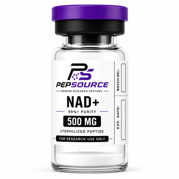PepSource NAD+ 500mg vial of lyophilised research compound powder
