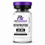 PepSource Retatrutide 40mg vial of lyophilised research peptide powder
