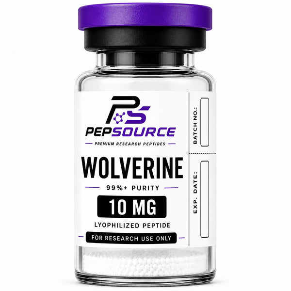 PepSource Wolverine Stack 10mg vial, BPC-157 and TB-500 research peptide blend