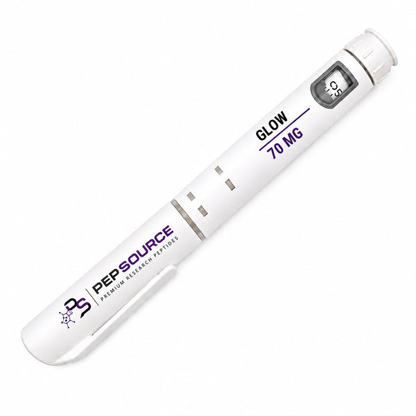 PepSource GLOW Blend peptide pen, 70mg pre-filled research peptide pen