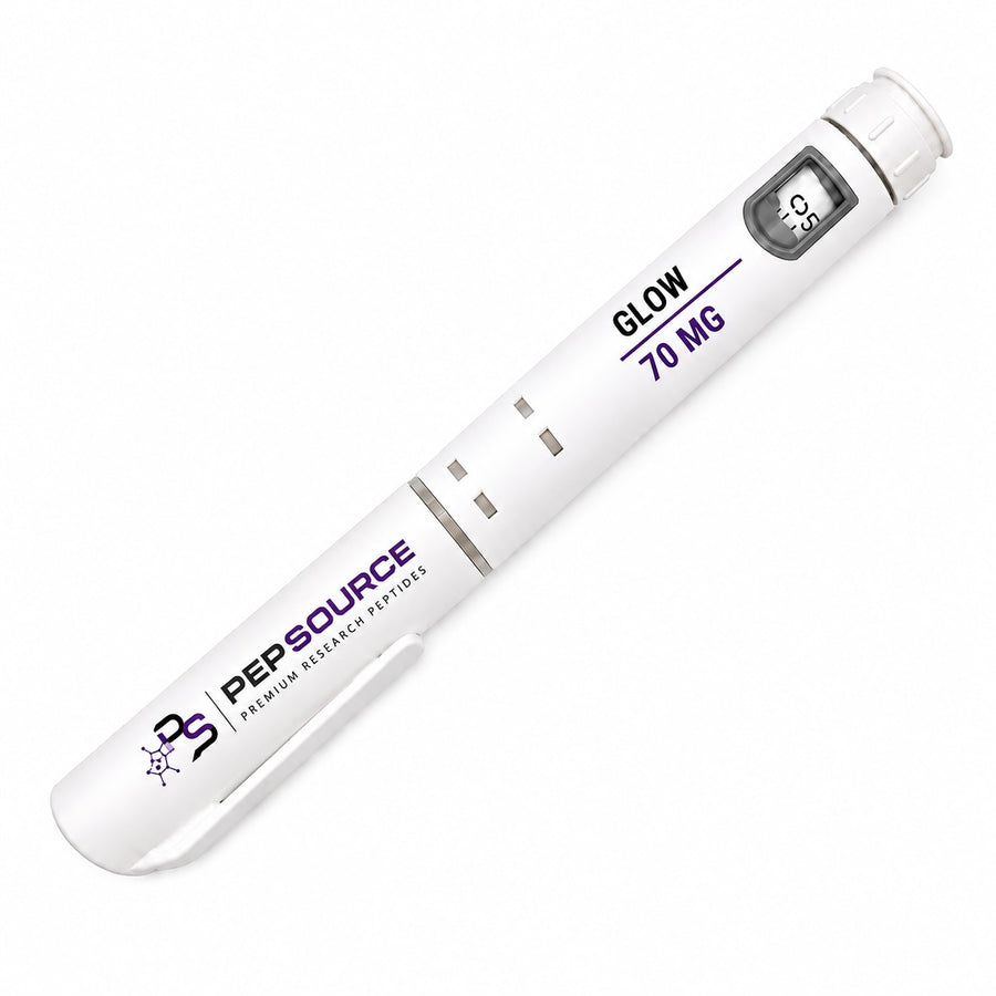 PepSource GLOW Blend peptide pen, 70mg pre-filled research peptide pen