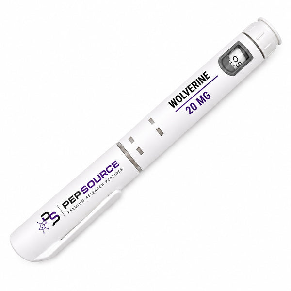 PepSource Wolverine Stack peptide pen, 20mg pre-filled research peptide pen