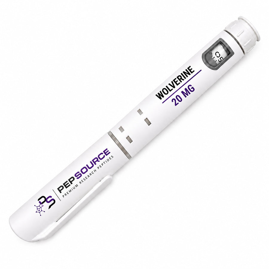 PepSource Wolverine Stack peptide pen, 20mg pre-filled research peptide pen